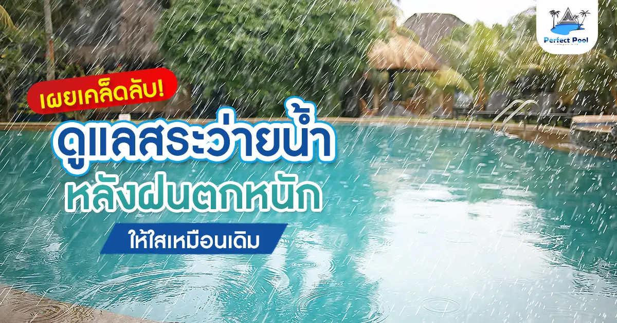 เผยเคล็ดลับ! ดูแลสระว่ายน้ำหลังฝนตกหนักให้ใสเหมือนเดิม