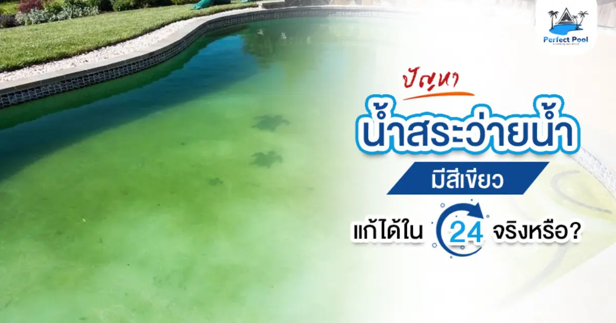 ปัญหาน้ำสระว่ายน้ำมีสีเขียว แก้ได้ใน 24 ชั่วโมงจริงหรือ?