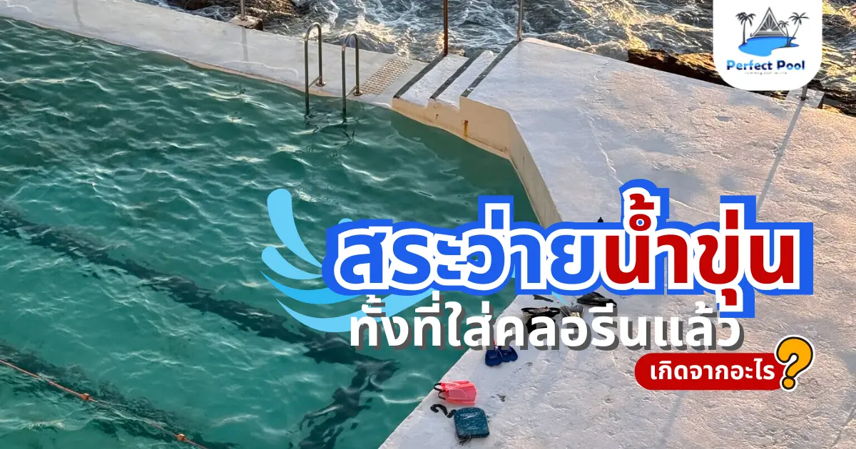 น้ำสระว่ายน้ำขุ่น ทั้งที่ใส่คลอรีนแล้ว เกิดจากอะไร | ดูแลสระว่ายน้ำ