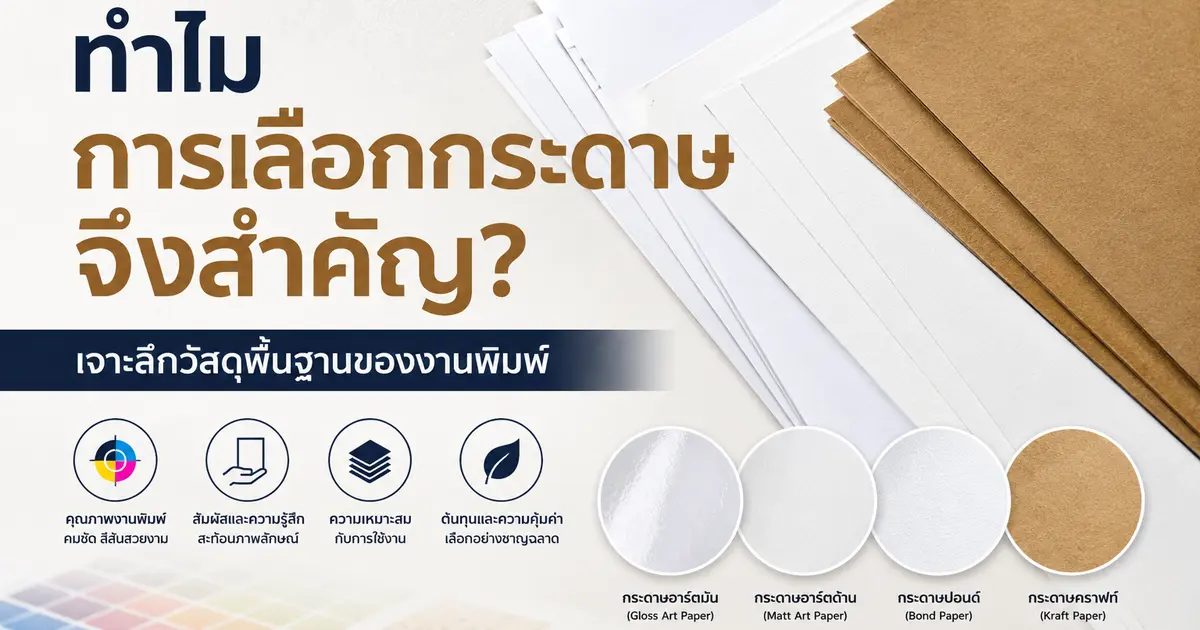 ทำไมการเลือกกระดาษจึงสำคัญ? เจาะลึกวัสดุพื้นฐานของงานพิมพ์ 