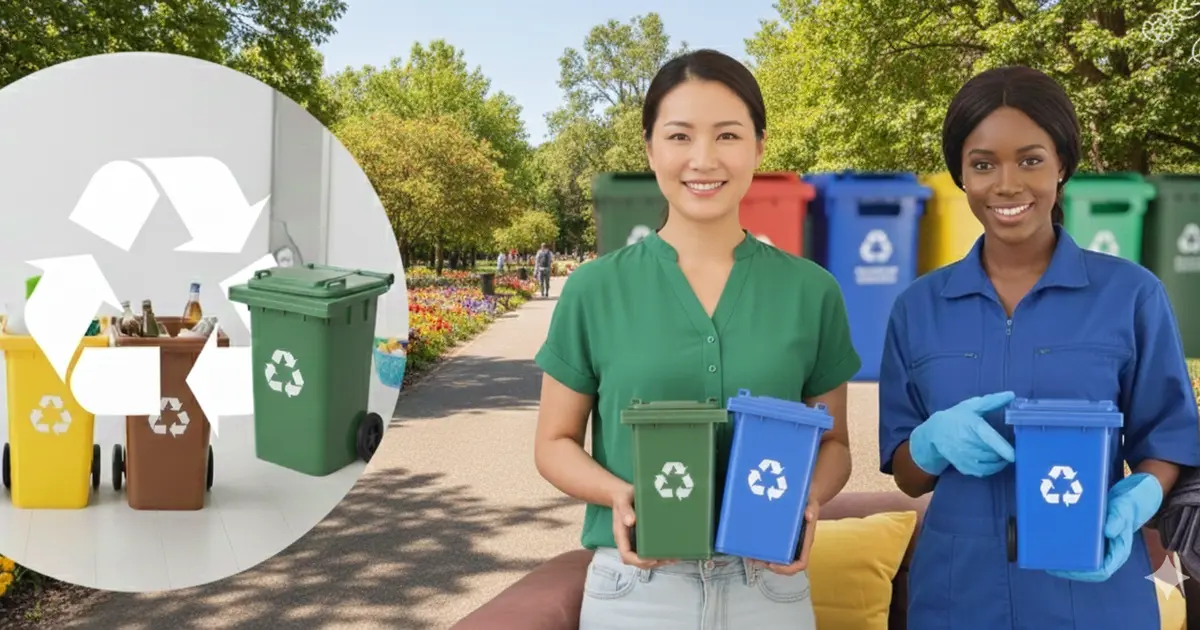 พนักงานทำความสะอาดกับการแยกขยะ 