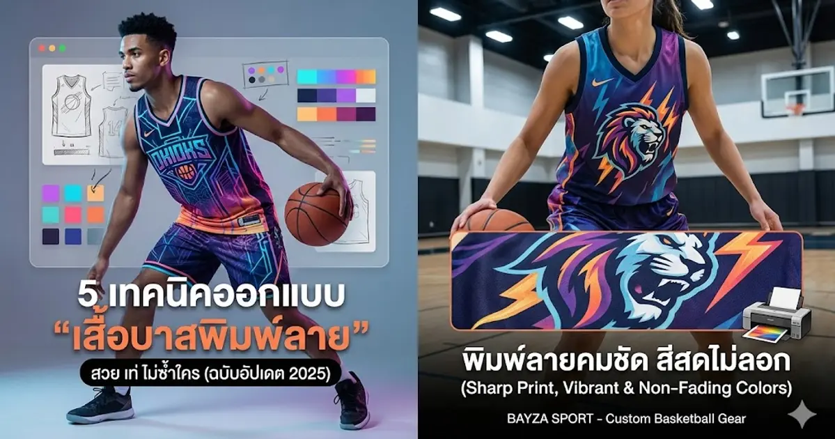 5 เทคนิคออกแบบ "เสื้อบาสพิมพ์ลาย" ให้สวย เท่ ไม่ซ้ำใคร (ฉบับอัปเดต 2025)