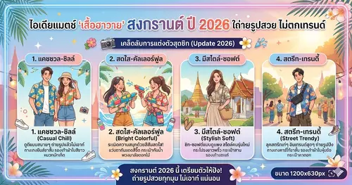 ไอเดียแมตช์ เสื้อฮาวาย สงกรานต์ ปี 2026 ให้ถ่ายรูปสวย ไม่ตกเทรนด์